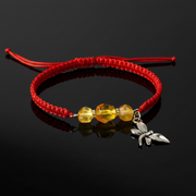 Amber bracelet on red thread amulet by KIZIMA® — handmade in USA, additional view