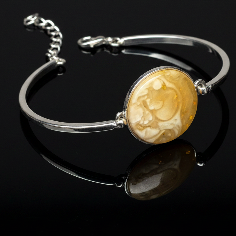Baltic amber bracelet, Valentine's gift, by KIZIMA® — handmade in USA, additional view