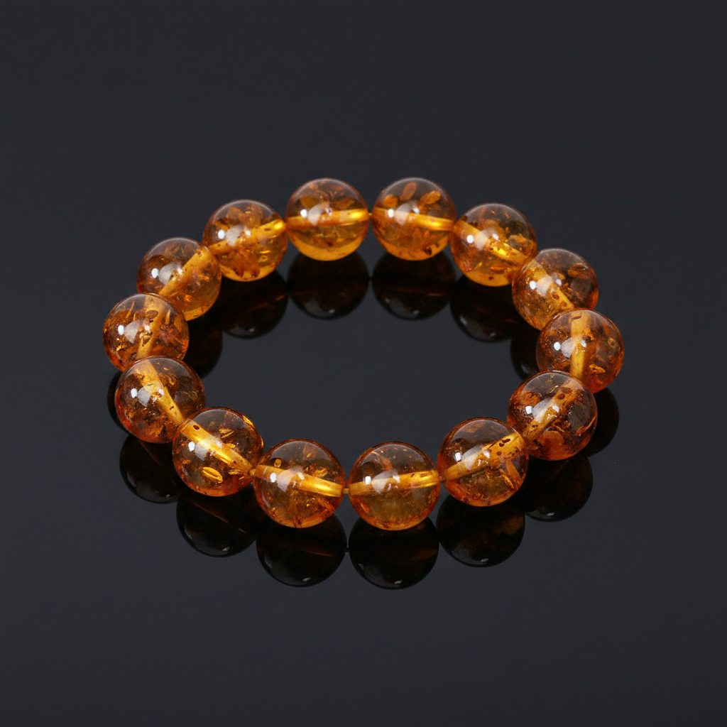 Made in USA Genuine Natural Baltic Amber Stretch Bead Bracelet KIZIMA®