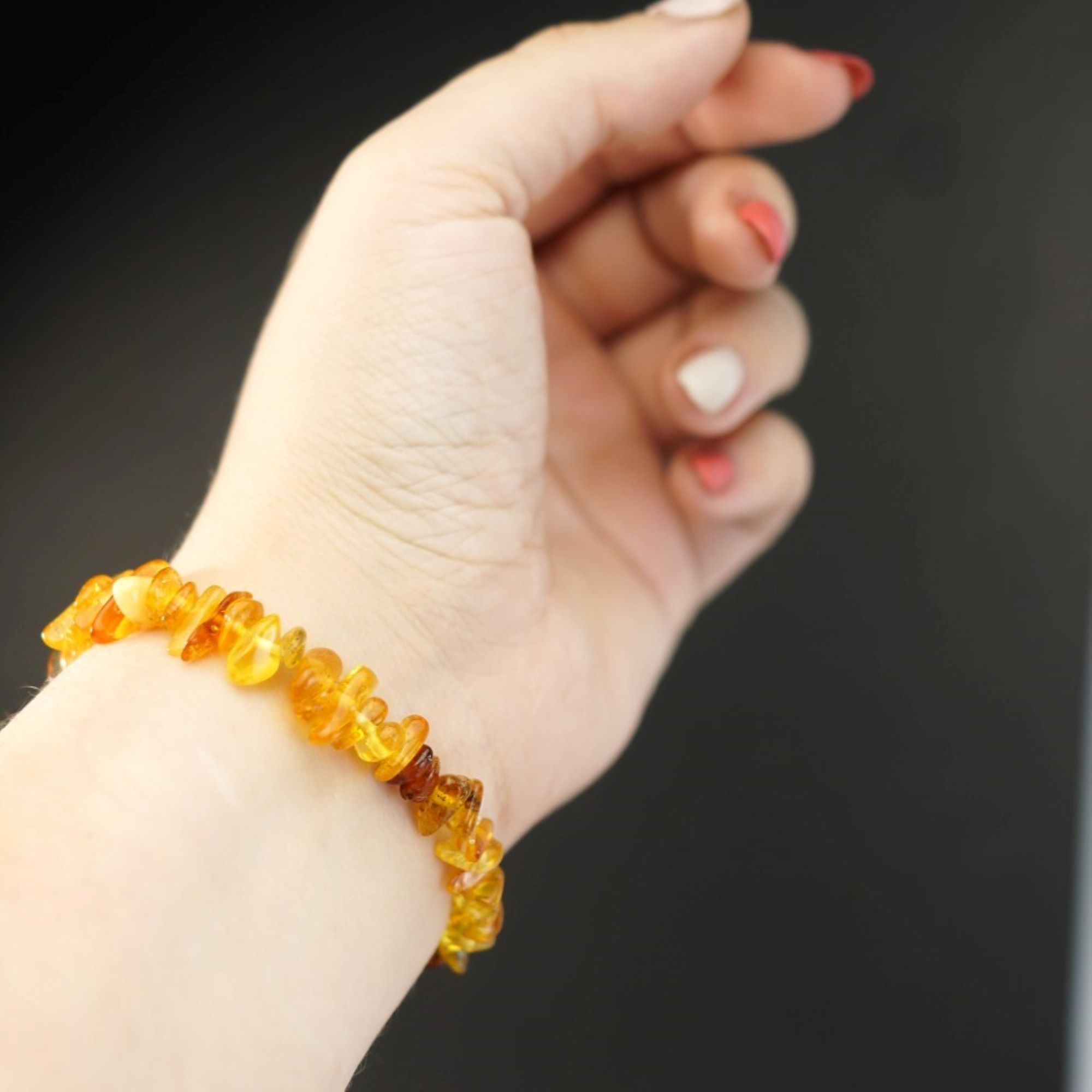 Bracelet FAIT MAIN USA KIZIMA Ambre Miel