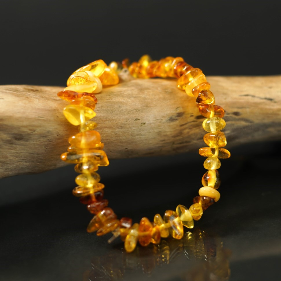 Bracelet FAIT MAIN USA KIZIMA Ambre Miel