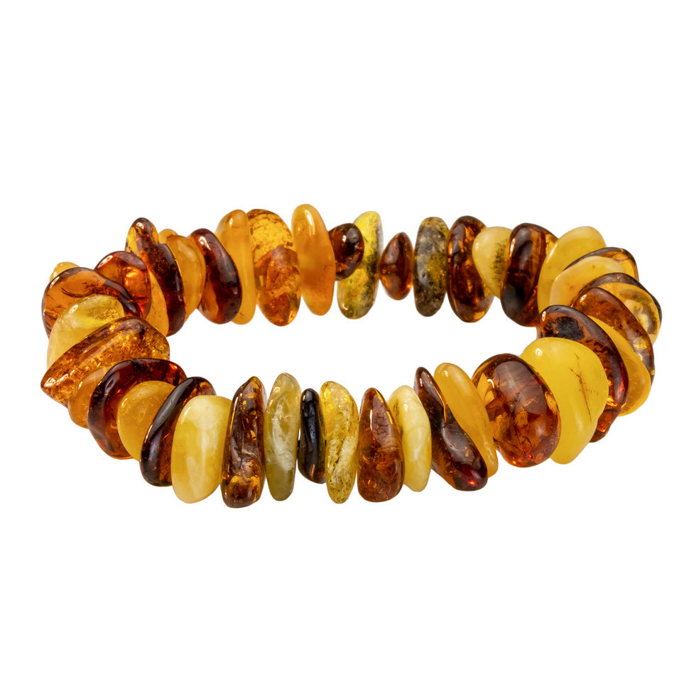 Bracelet en ambre de la Baltique naturel fait main aux USA, Fil de latex KIZIMA