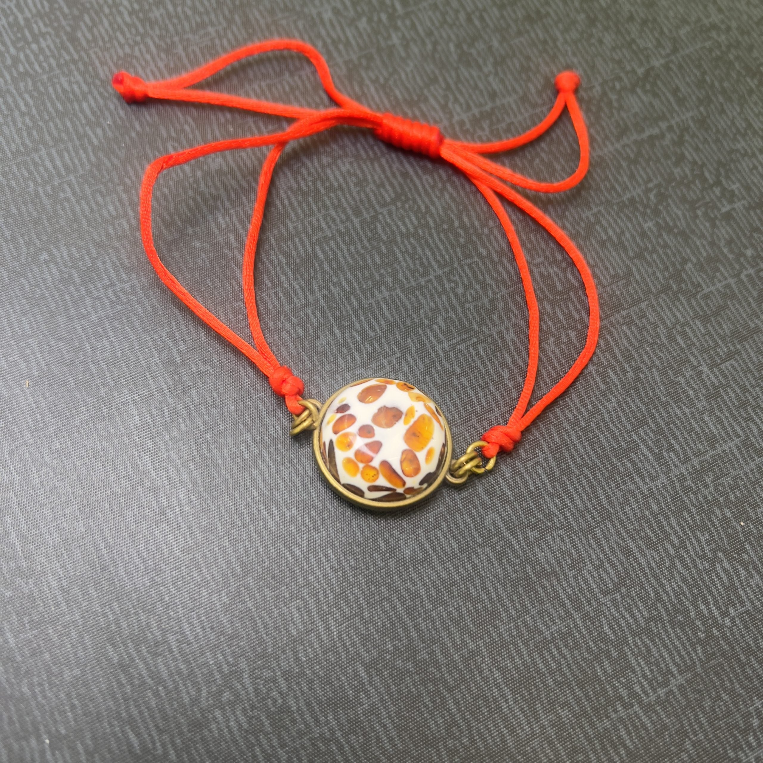 USA Handmade Amber Bracelet red thread amulet KIZIMA