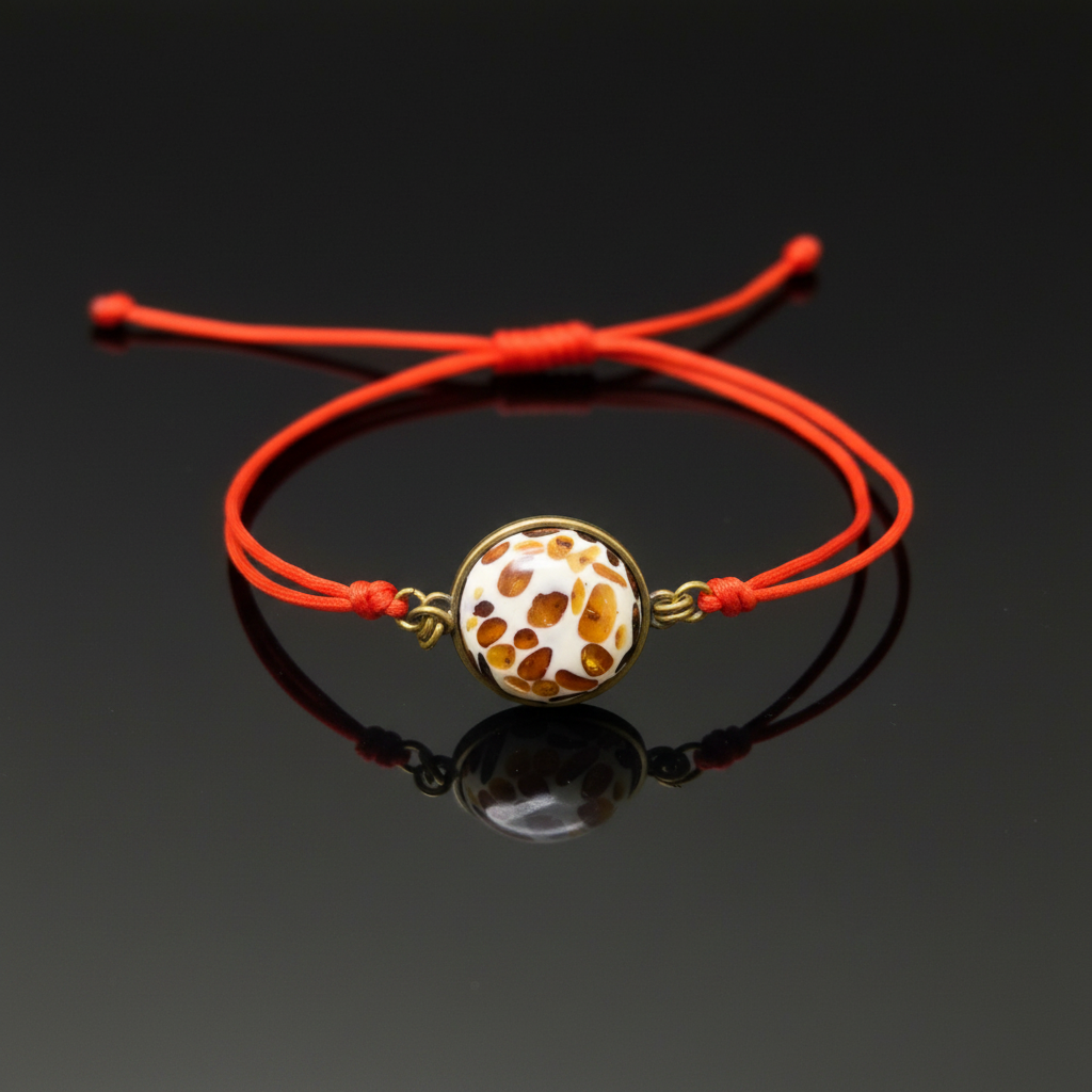 Amber Amulet Bracelet on Red Thread — Made in USA | KIZIMA®