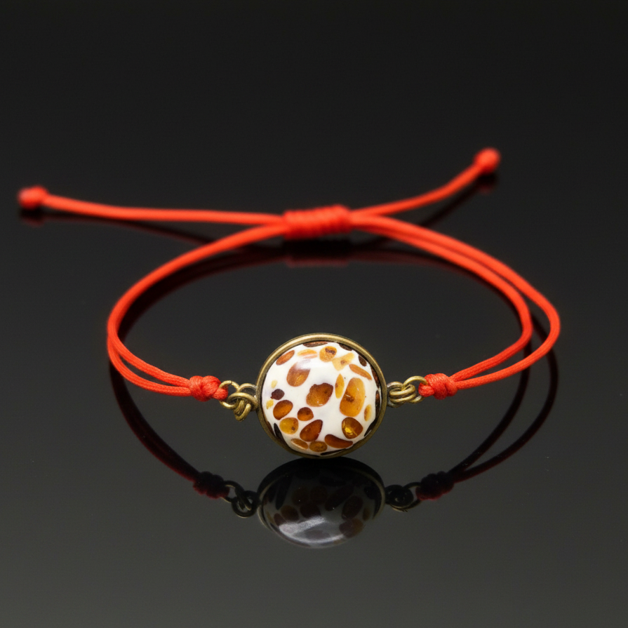 Amber Amulet Bracelet on Red Thread — Made in USA | KIZIMA®