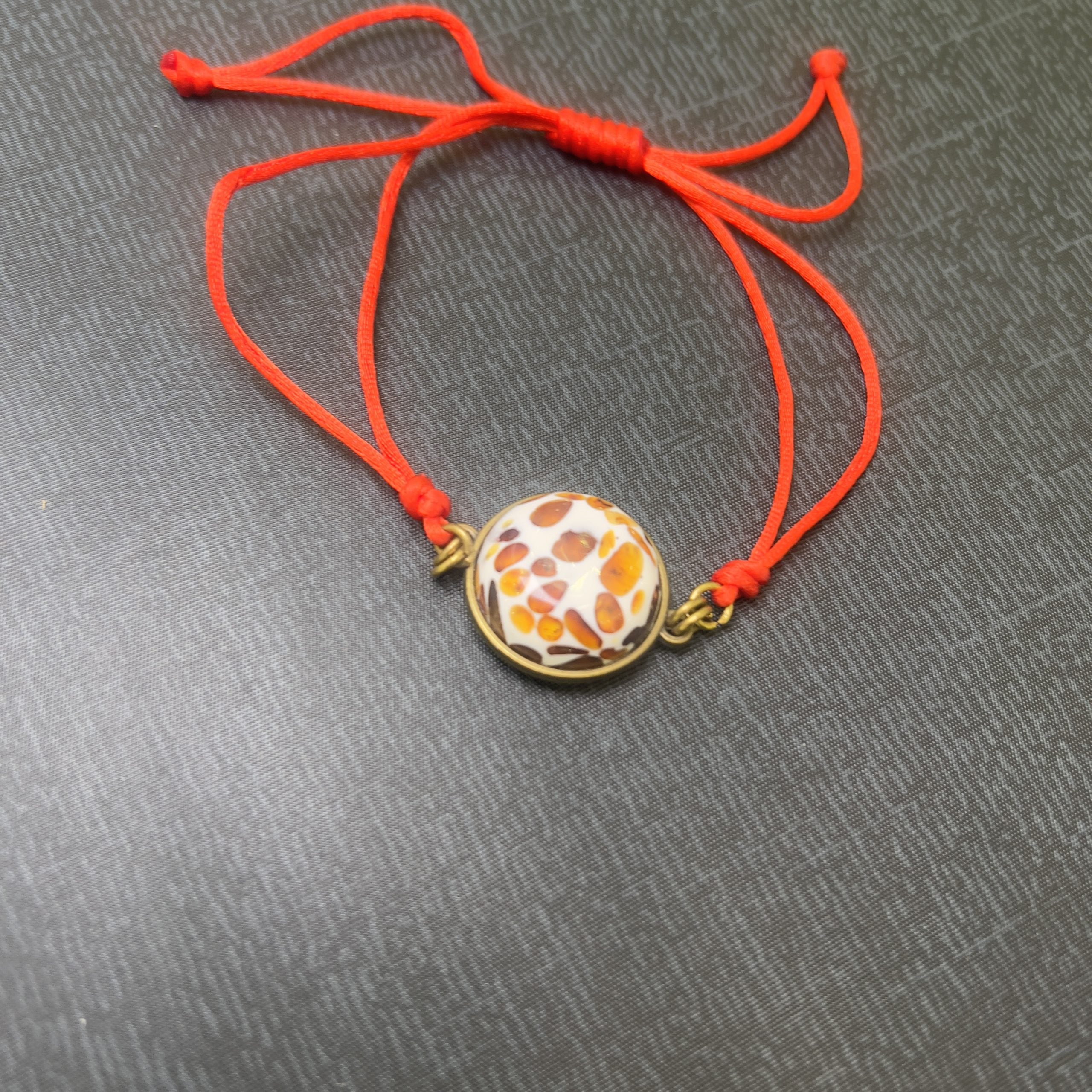 USA Handmade Amber Bracelet red thread amulet KIZIMA