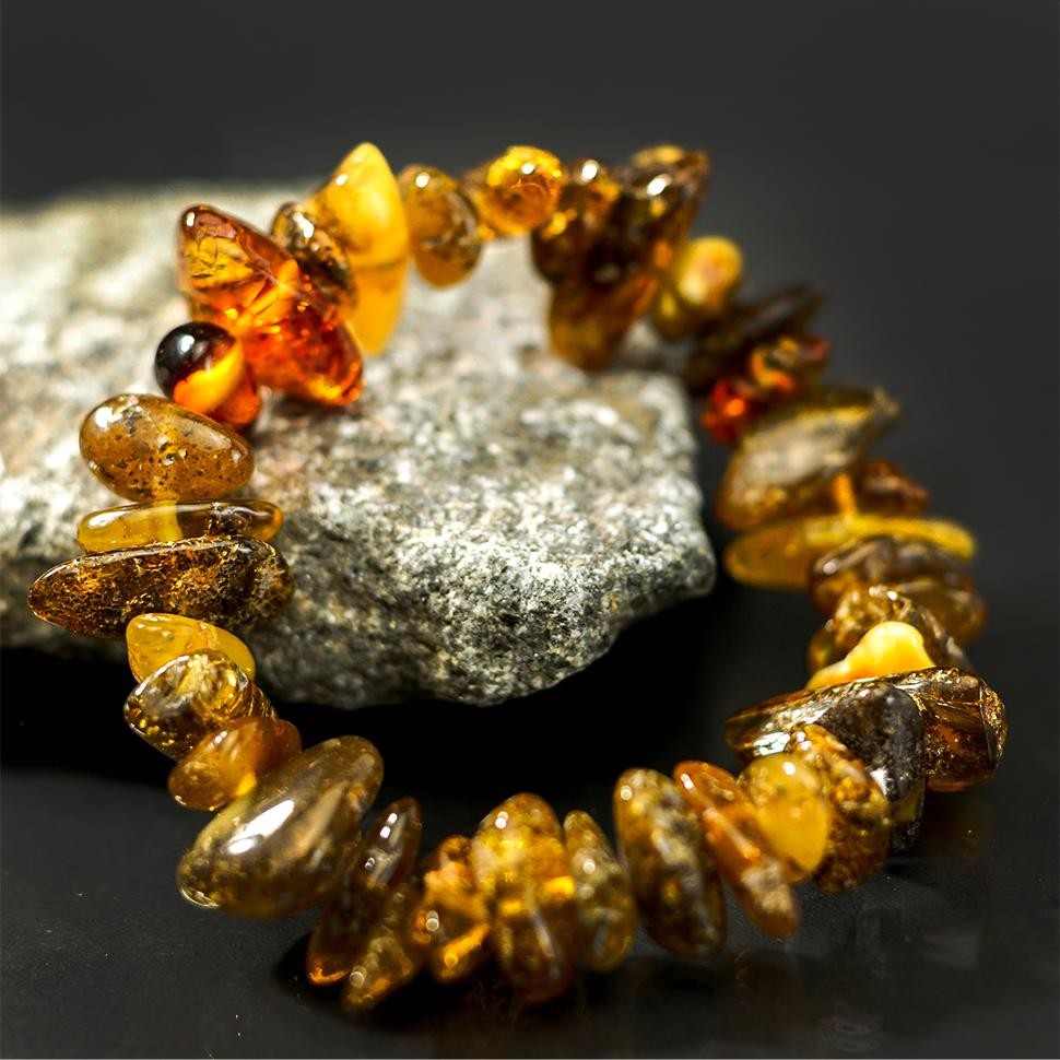 USA KIZIMA HANDMADE Bracelet Multi-colored Amber Gift