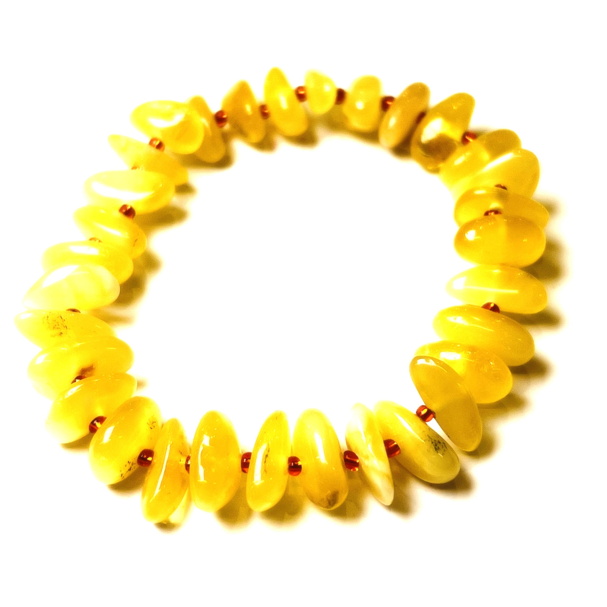 USA KIZIMA HANDMADE bracelet extensible en ambre de la Baltique jaune
