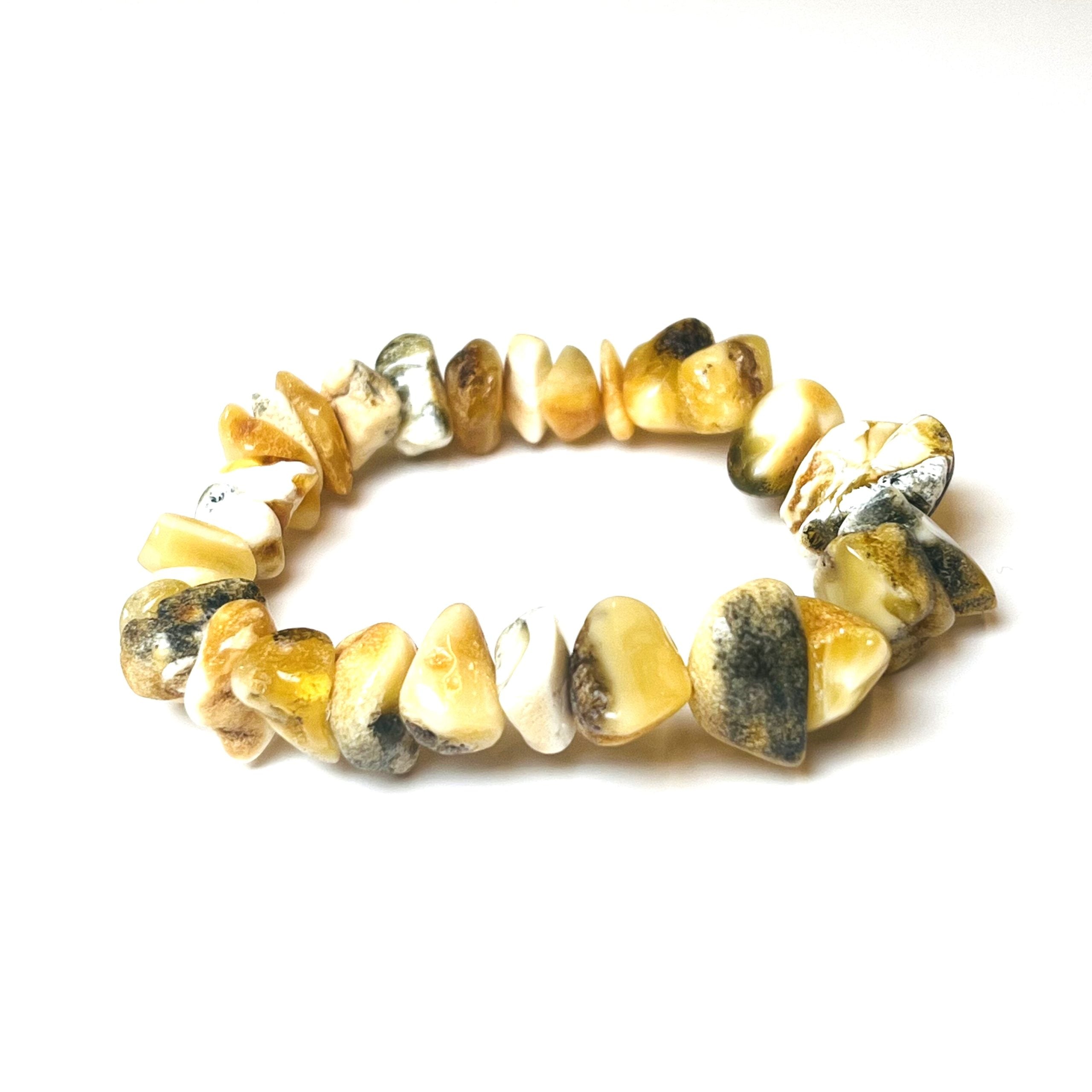 USA Handmade Bracelet stretch multi-colored Baltic amber KIZIMA