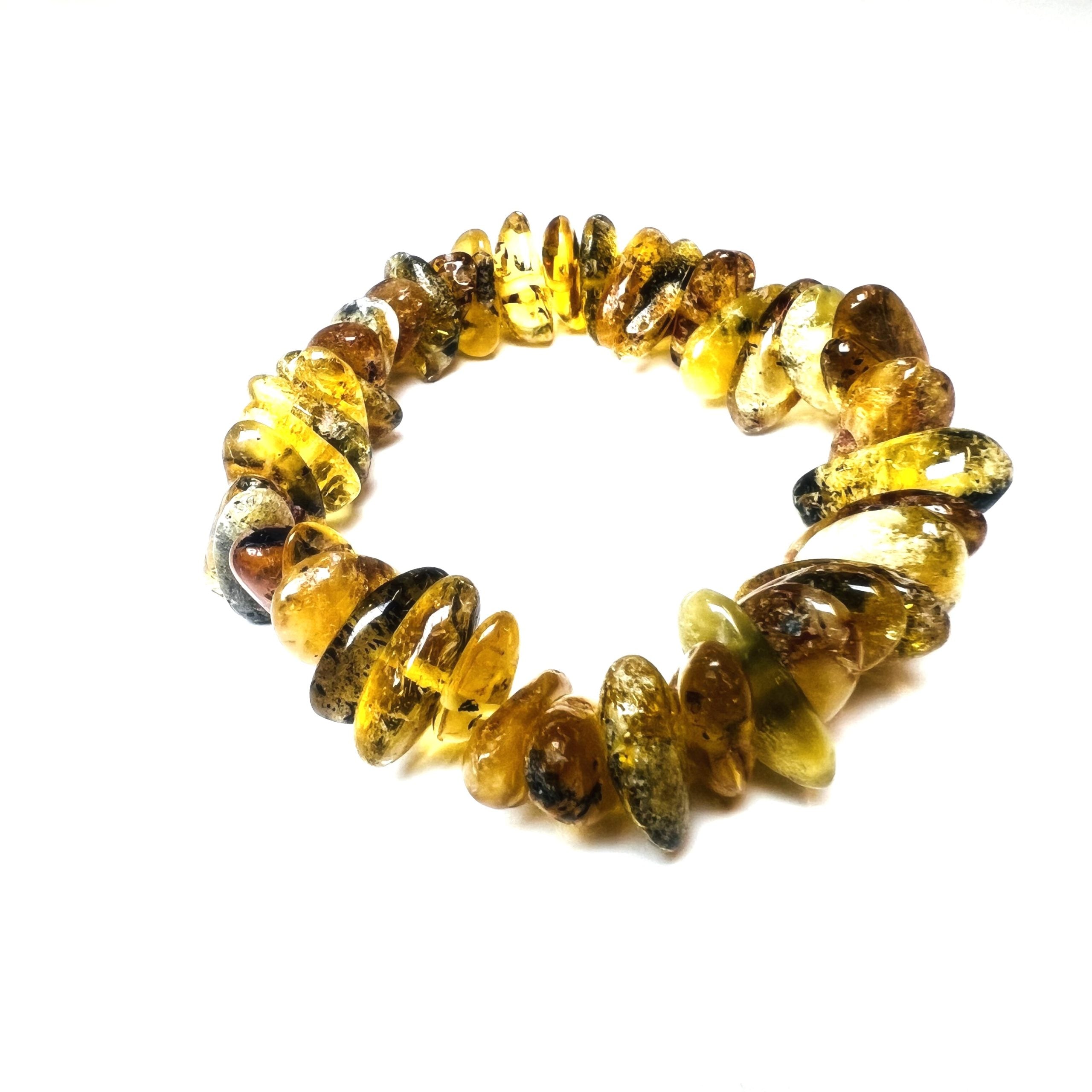 USA Handmade Bracelet stretch multi-colored Baltic amber KIZIMA