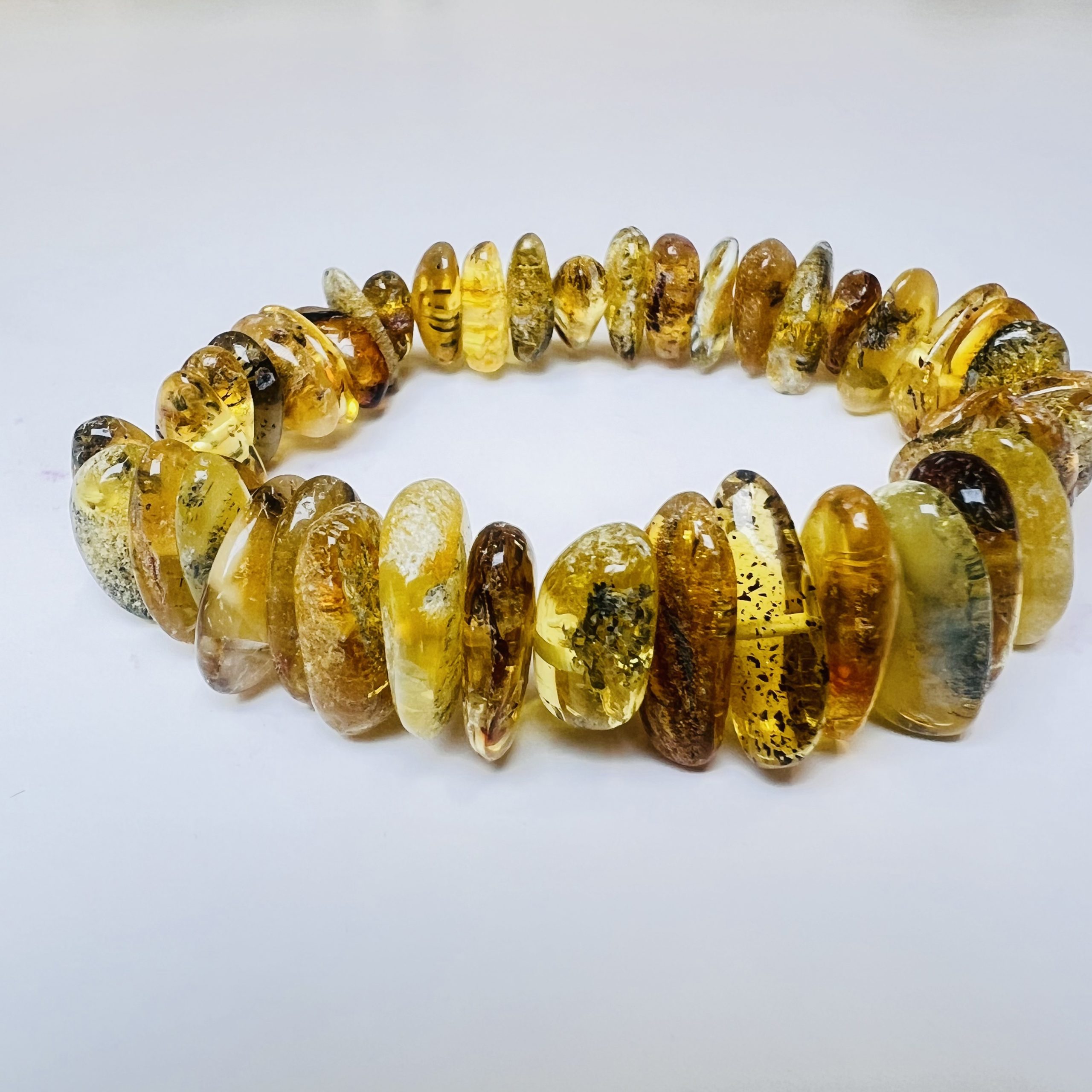 USA Handmade Bracelet stretch multi-colored Baltic amber KIZIMA