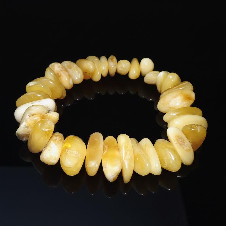 Stretch slip-on natural Baltic amber bracelet by KIZIMA® — handmade in USA, additional view