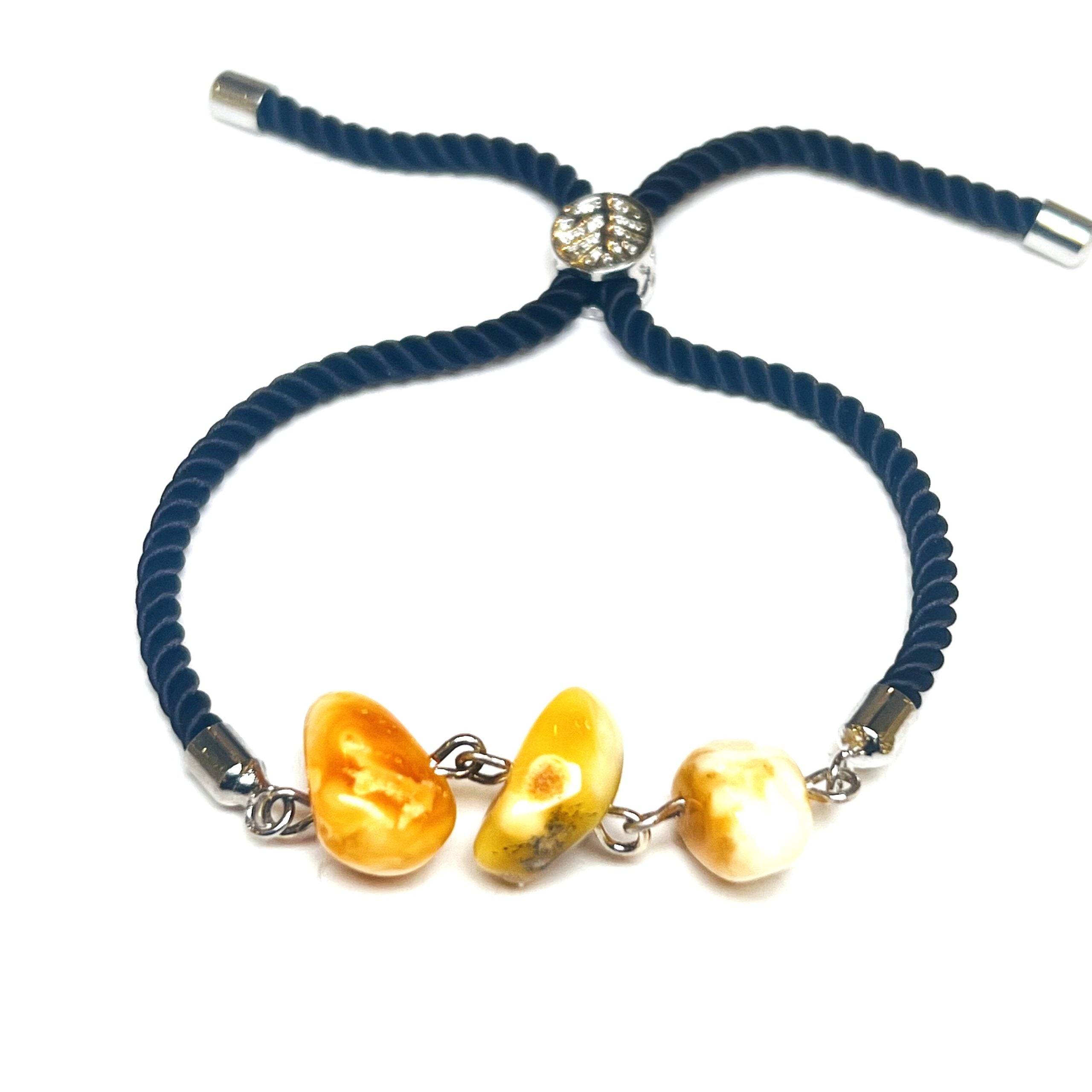 Bracelet fait main USA taille réglable Ambre de la Baltique KIZIMA