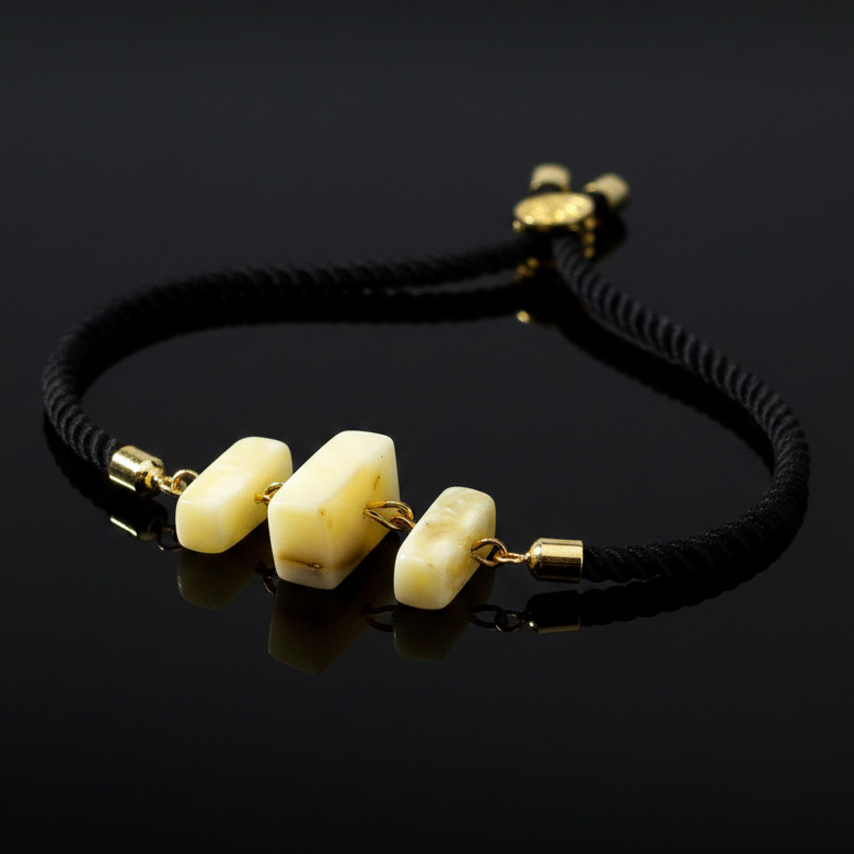 Adjustable Baltic amber bracelet by KIZIMA® — handmade in USA, additional view