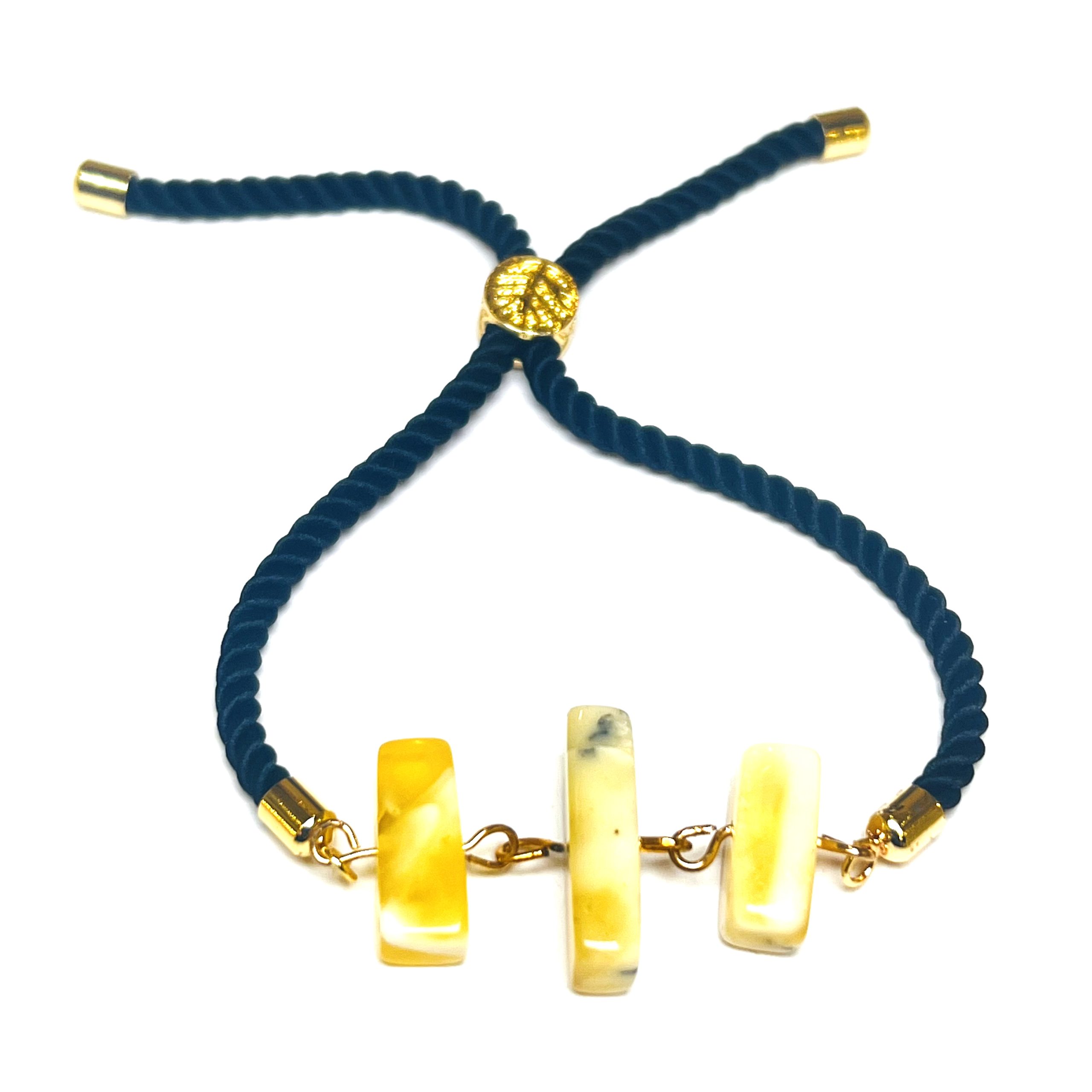 USA Handmade Baltic amber bracelet three stones Gift for Her KIZIMA