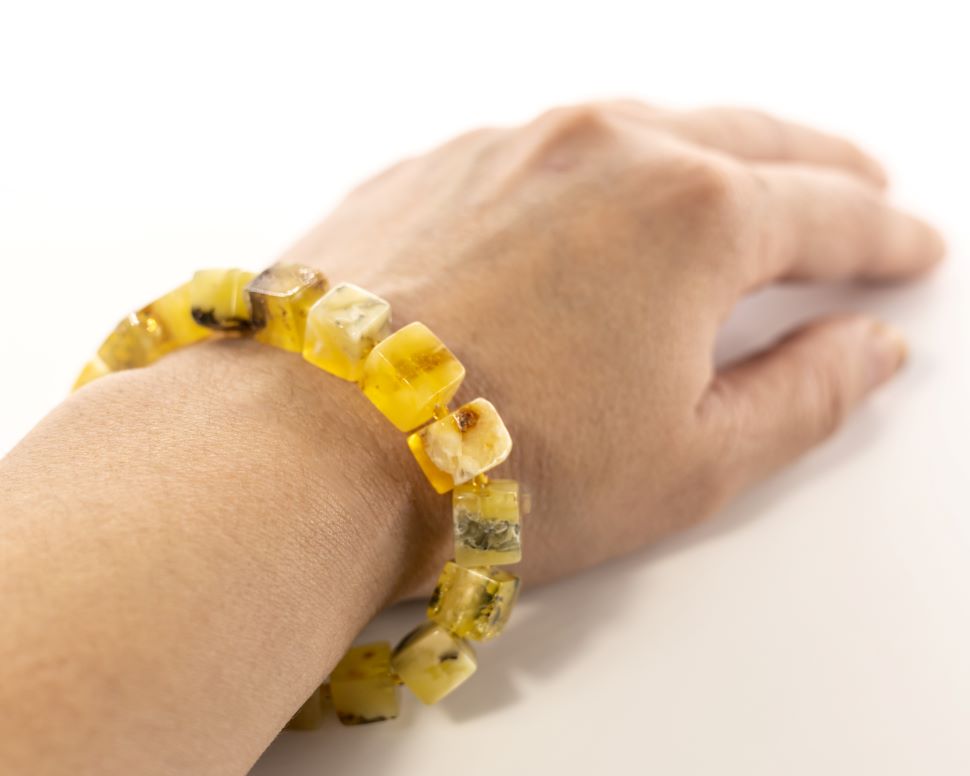 Bracelet KIZIMA en ambre de la Baltique naturel, fait main aux États-Unis