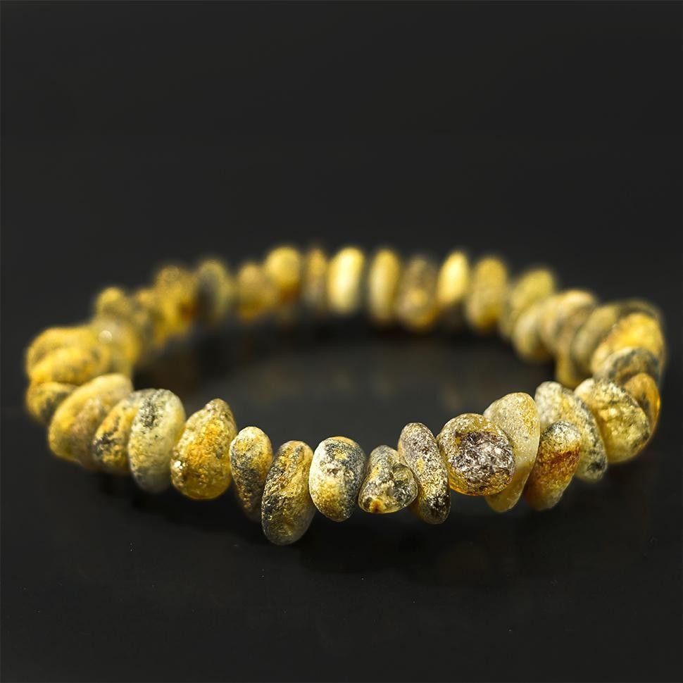 Bracelet fait main des États-Unis élastique Ambre naturel de la Baltique KIZIMA