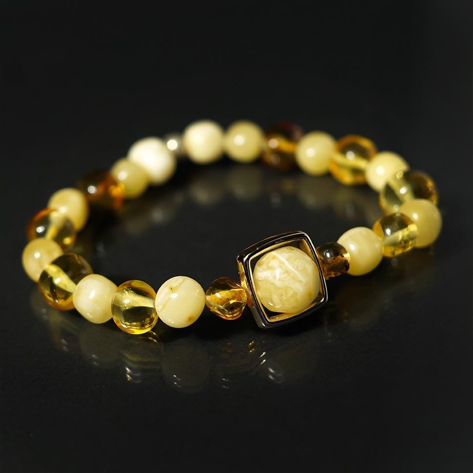 Bracelet perles d'ambre fait main aux États-Unis Cadeau KIZIMA