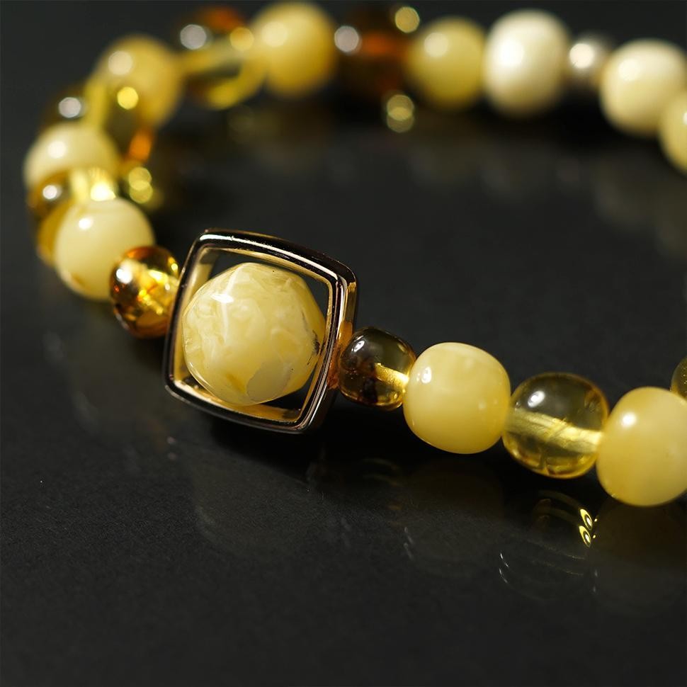 Bracelet perles d'ambre fait main aux États-Unis Cadeau KIZIMA