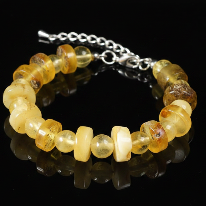 Women's natural Baltic amber bracelet by KIZIMA® — handmade in USA, additional view