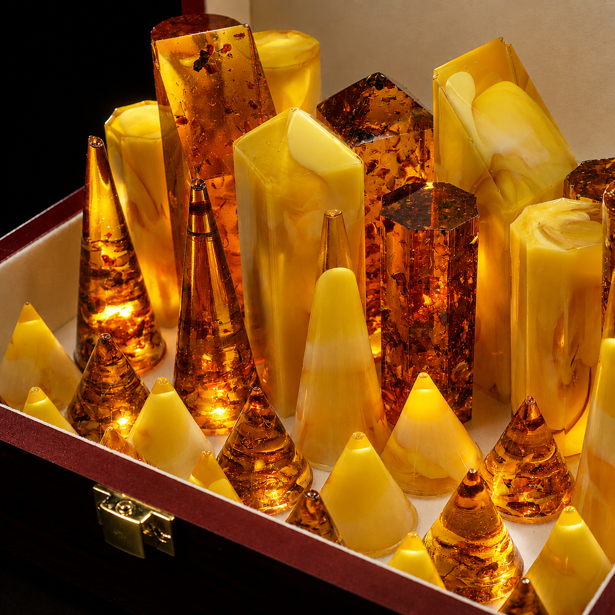 Manhattan Skyline — Baltic Amber Chess Set | Handmade in New York by KIZIMA®