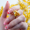 Handmade Baltic amber marble gem ring by KIZIMA® — natural amber jewelry, made in USA
