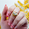 Handmade Baltic amber marble ring by KIZIMA® — natural amber artisan jewelry, made in USA