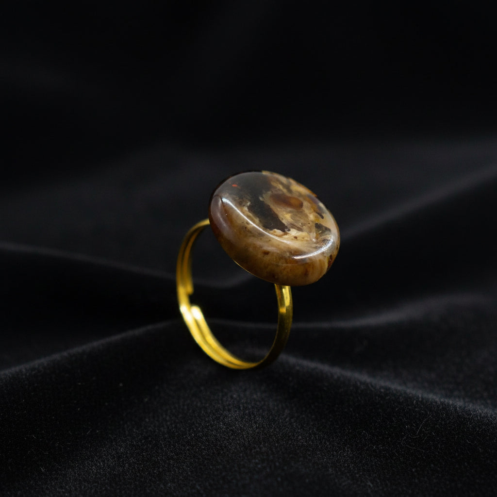 Handmade certified natural Baltic amber ring by KIZIMA® — natural amber jewelry, made in USA