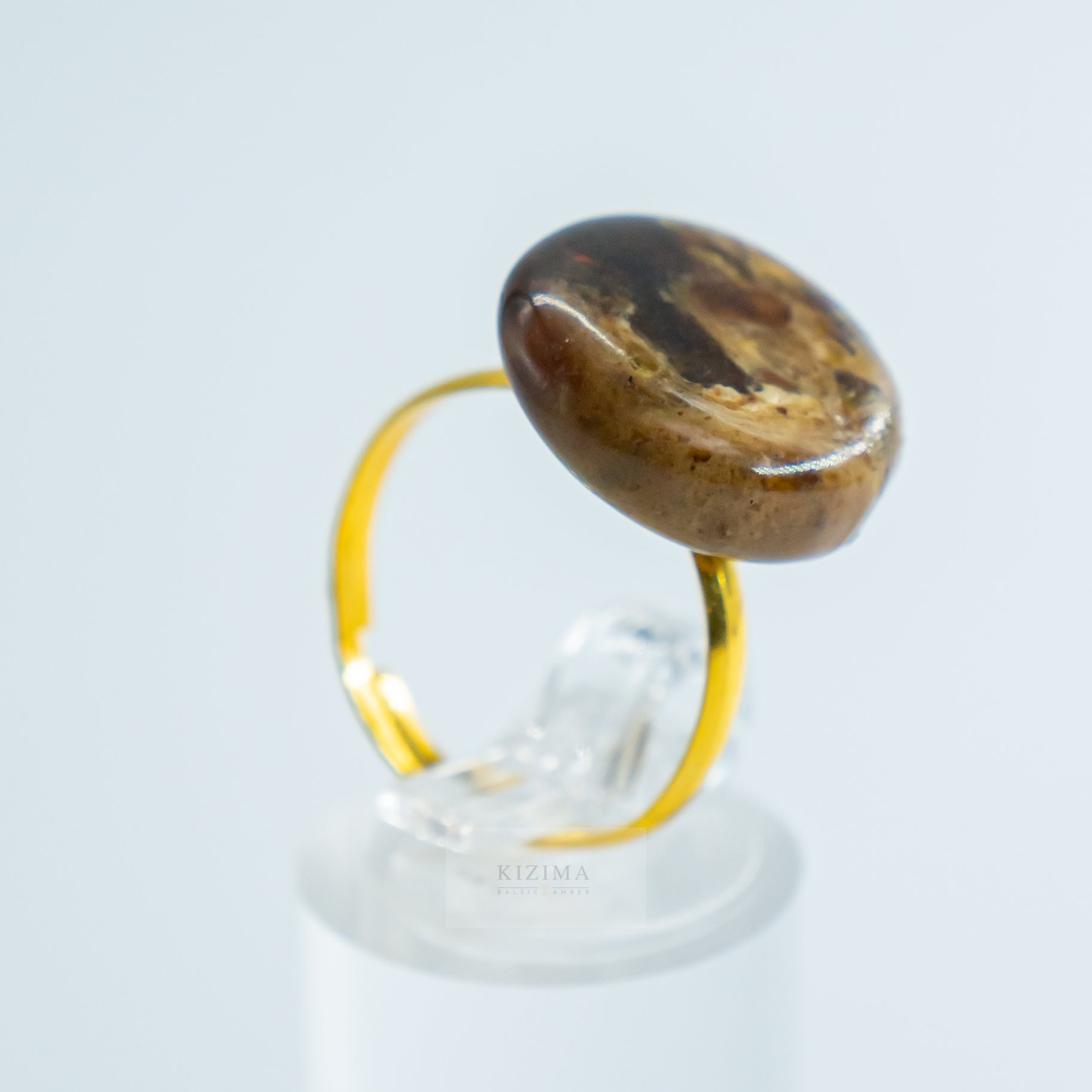 USA Ring Certified Natural Amber Authors design Handmade KIZIMA