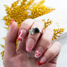 Handmade black Baltic amber ring by KIZIMA® — rare dark amber jewelry, made in USA