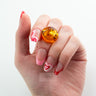Handmade cognac Baltic amber ring by KIZIMA® — natural amber jewelry, made in USA