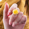 Handmade gold round Baltic amber ring by KIZIMA® — natural amber jewelry, made in USA