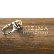 Made in USA Ring Designer with amber mosaic Handmade KIZIMA
