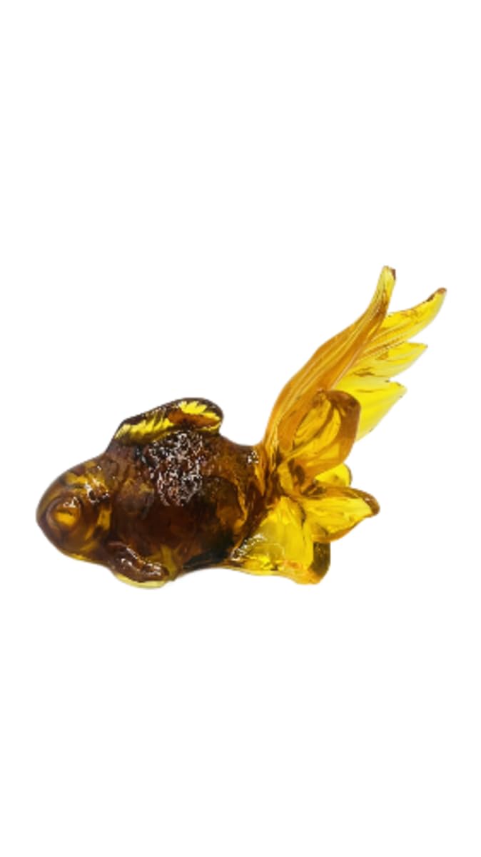 USA Handmade Baltic Amber Goldfish Figurine, Home Decor Art Piece KIZIMA