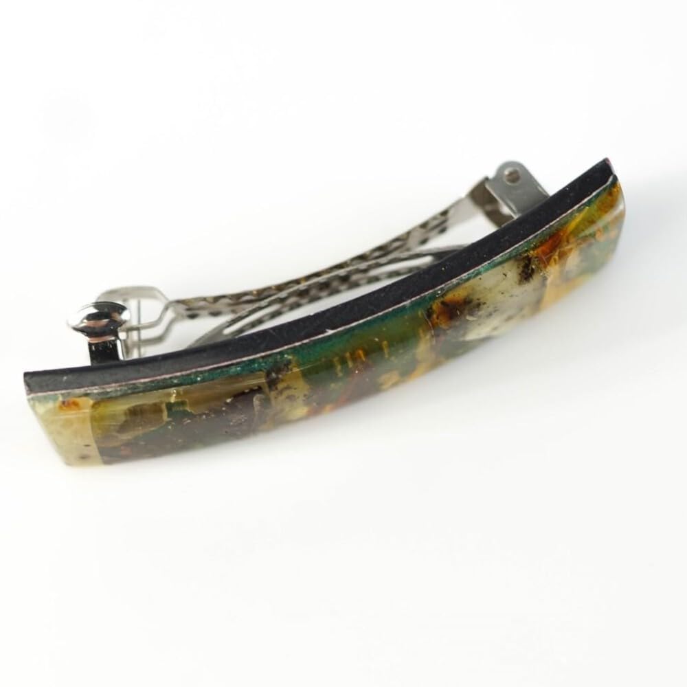 Hairpin Inlaid With Amber Made of Baltic Amber Handmade