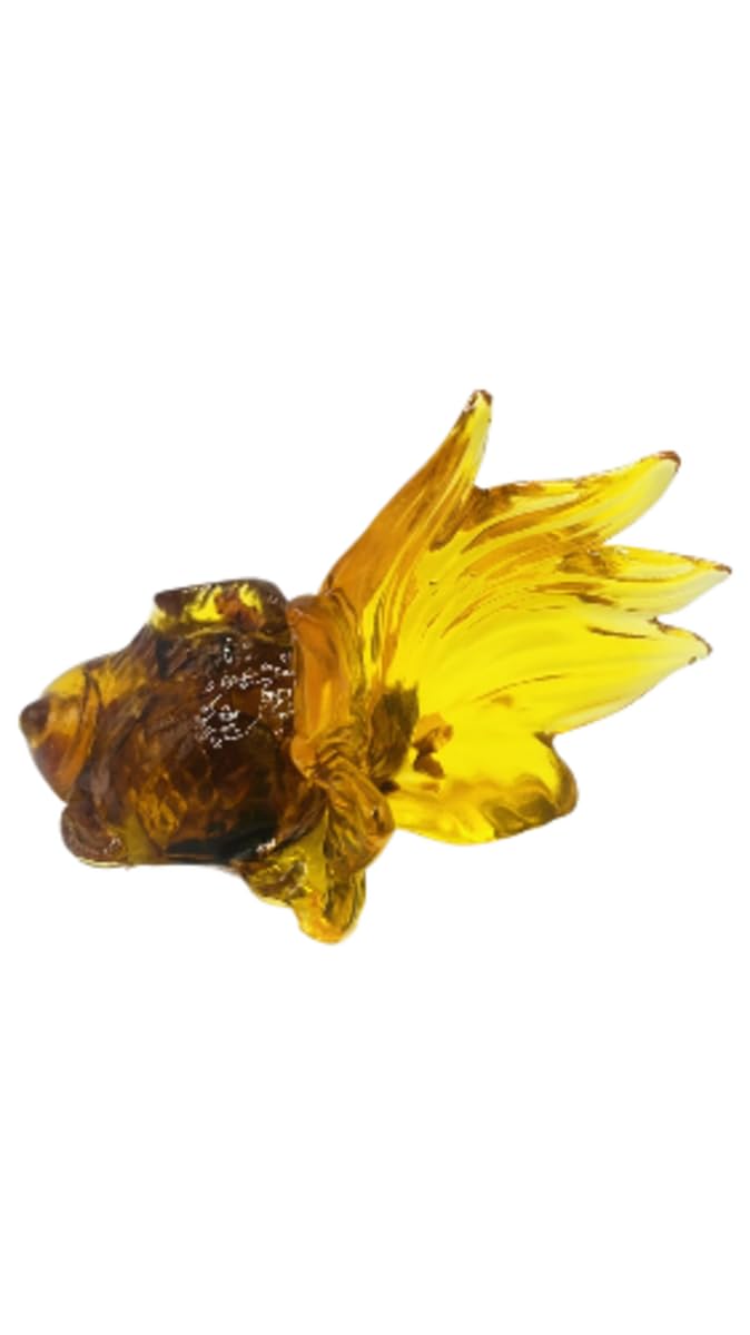 USA Handmade Baltic Amber Goldfish Figurine, Home Decor Art Piece KIZIMA