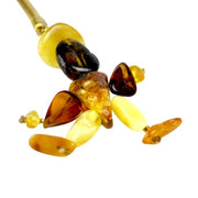 Handmade Amber Keychain – Natural Baltic Amber Man-Shaped Charm – Car Accessory or Gift for Men – Protective Amulet