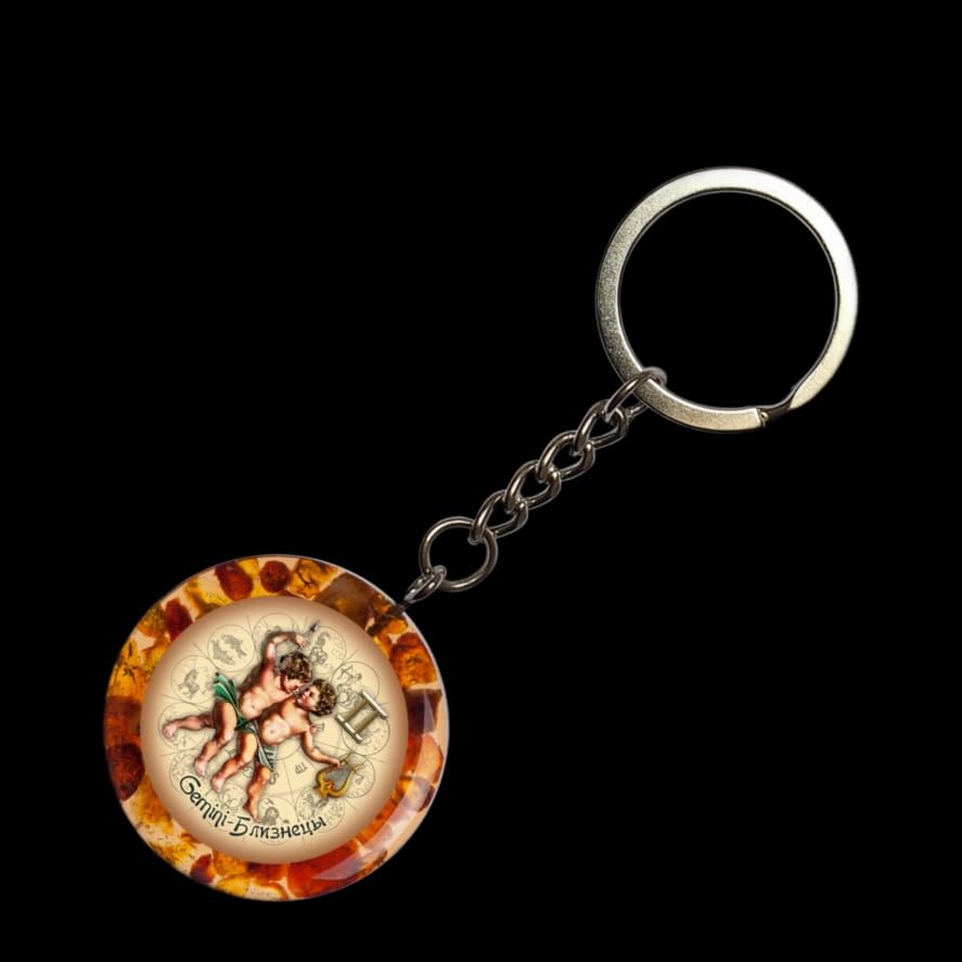 KIZIMA USA Handmade Baltic Amber Keychain Scorpio Zodiac Sign Gift 2026