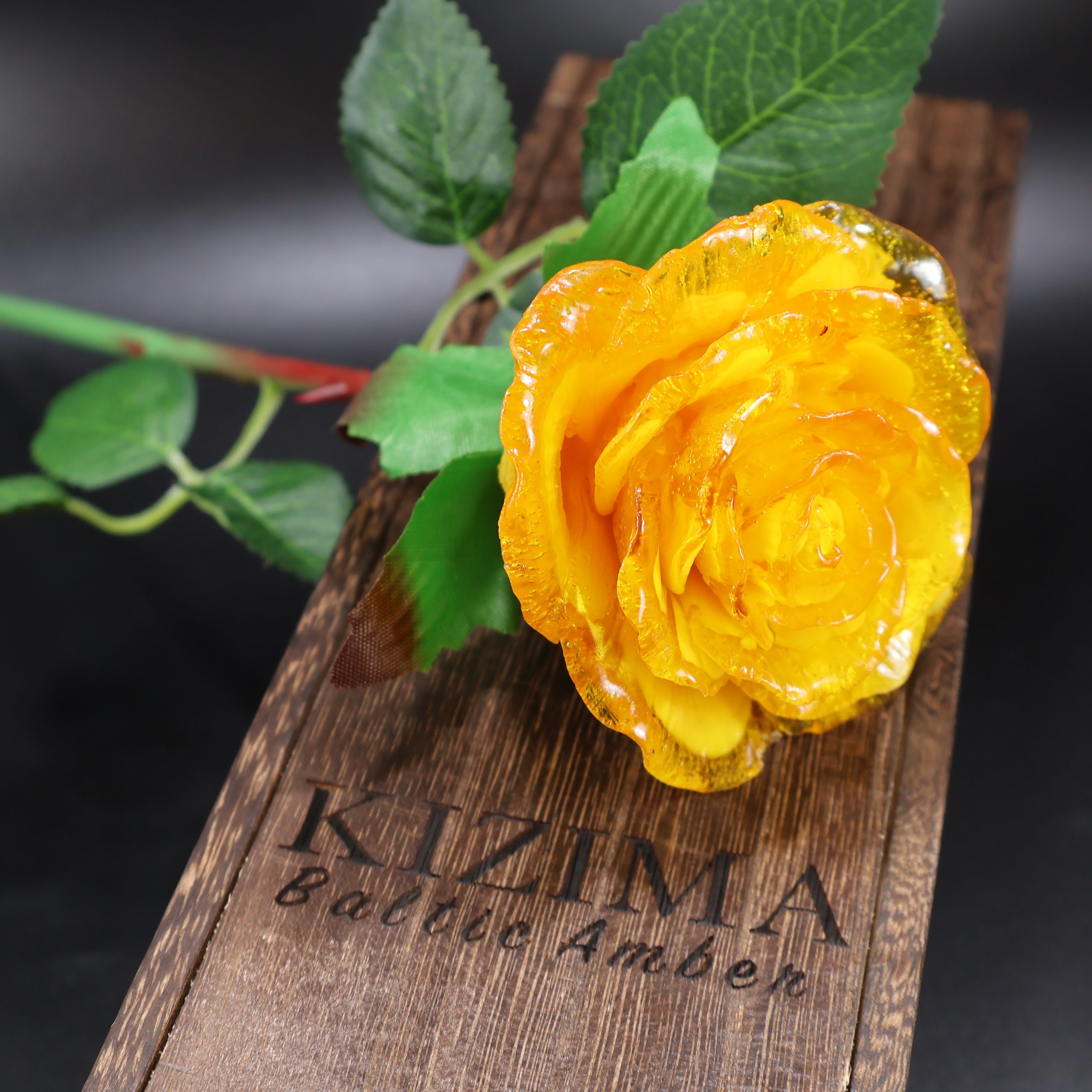 Amber RoseEternal Amber Rose – Unique Mother's Day Gift: Handcrafted Baltic Amber Flower