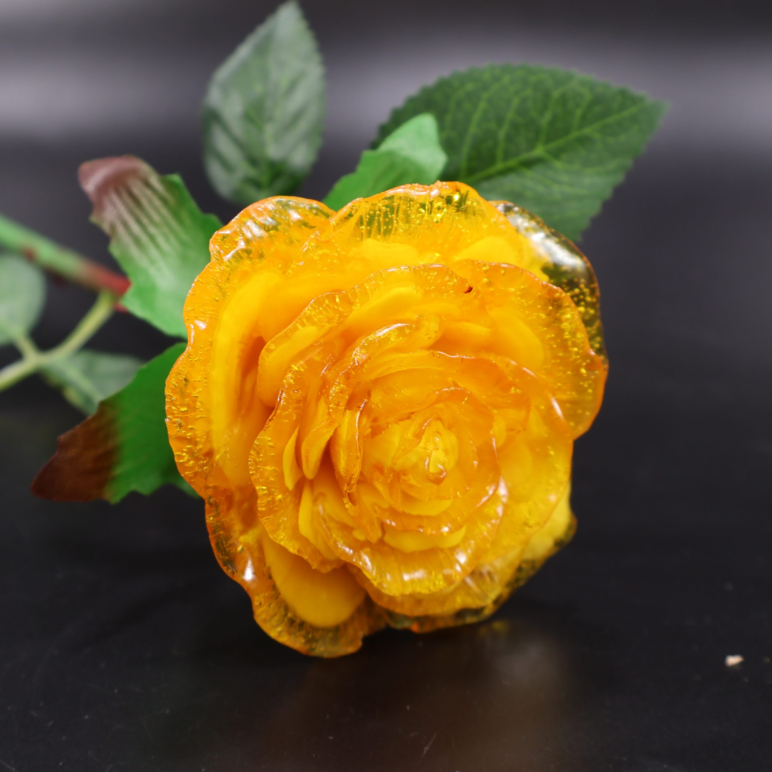 Amber RoseEternal Amber Rose – Unique Mother's Day Gift: Handcrafted Baltic Amber Flower