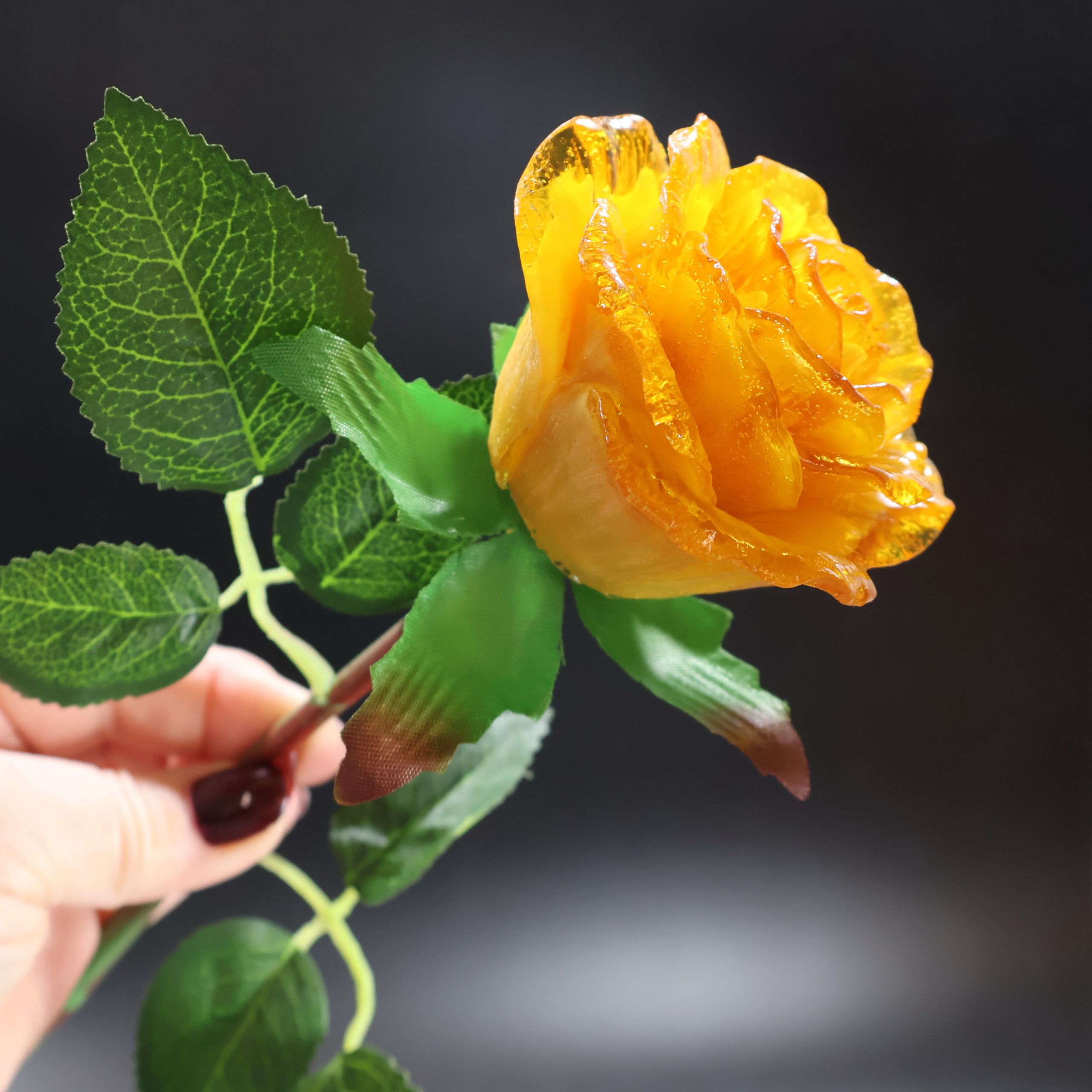 Amber RoseEternal Amber Rose – Unique Mother's Day Gift: Handcrafted Baltic Amber Flower