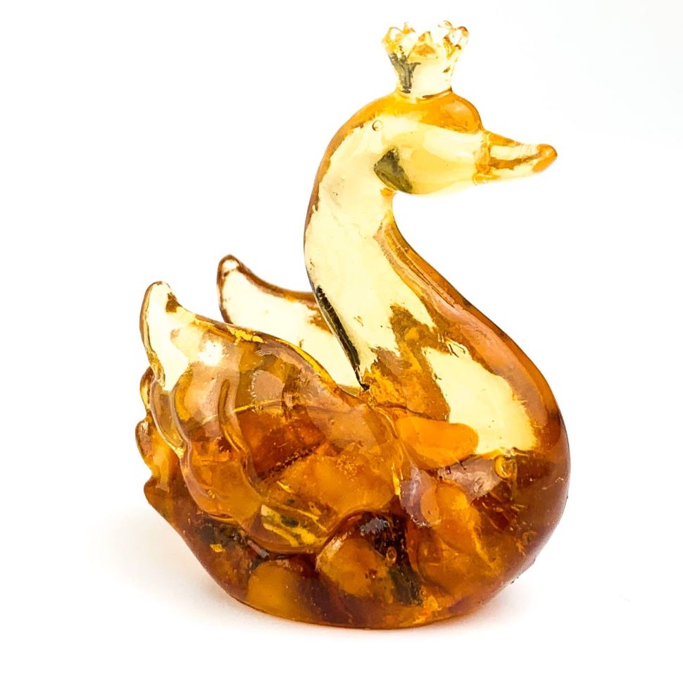 Figurine Cygne en Ambre Faite à la Main – Cadeau Unique en Ambre de la Baltique par KIZIMA USA