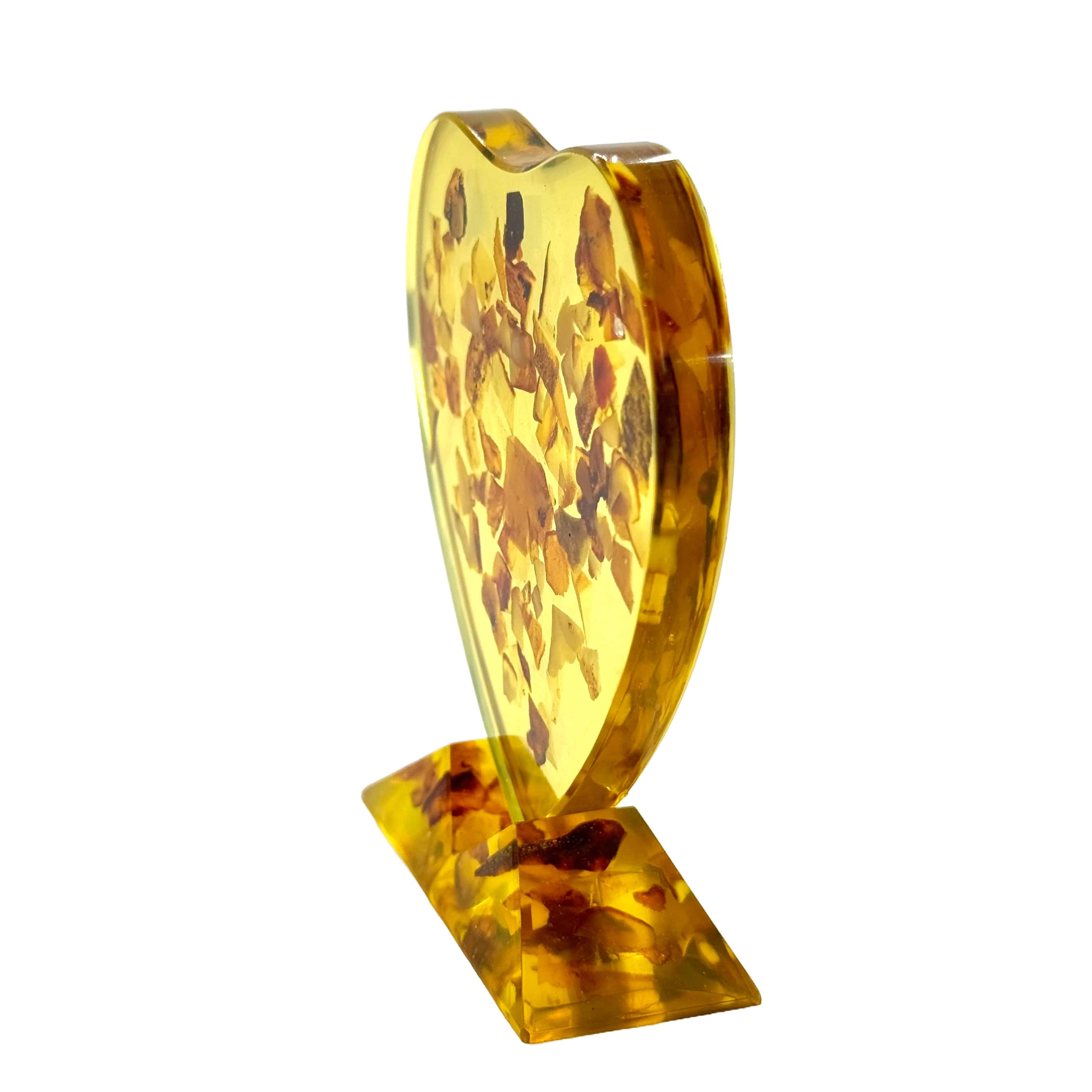USA Amber Heart Handmade Decor – Valentine’s Day Gift – Luxury Home Accent – Romantic Gift