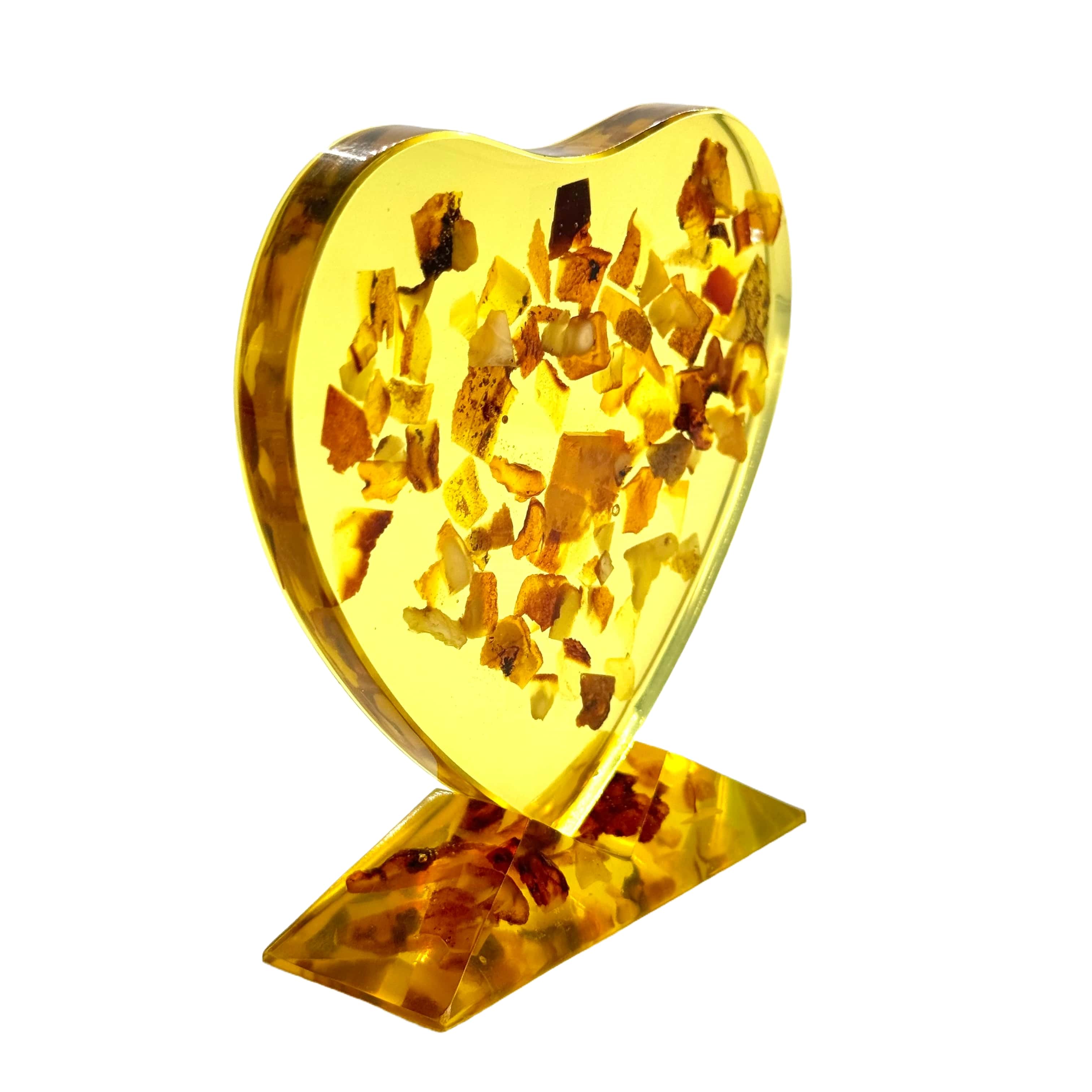 USA Amber Heart Handmade Decor – Valentine’s Day Gift – Luxury Home Accent – Romantic Gift