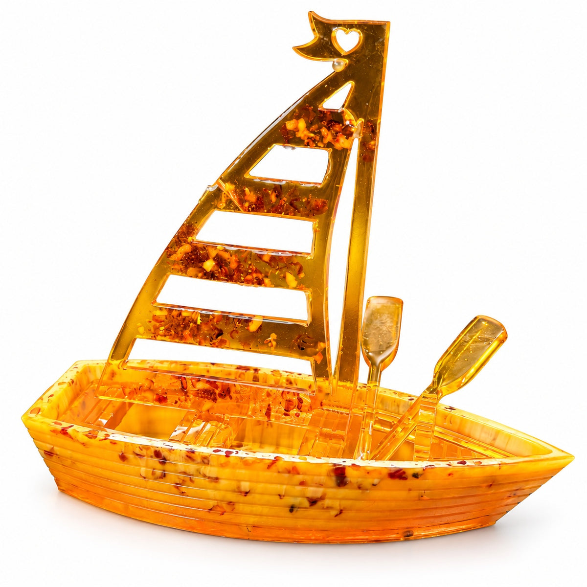 KIZIMA Sailboat with oars 45SHIP1Q150-18-17-16 on a pure white background.