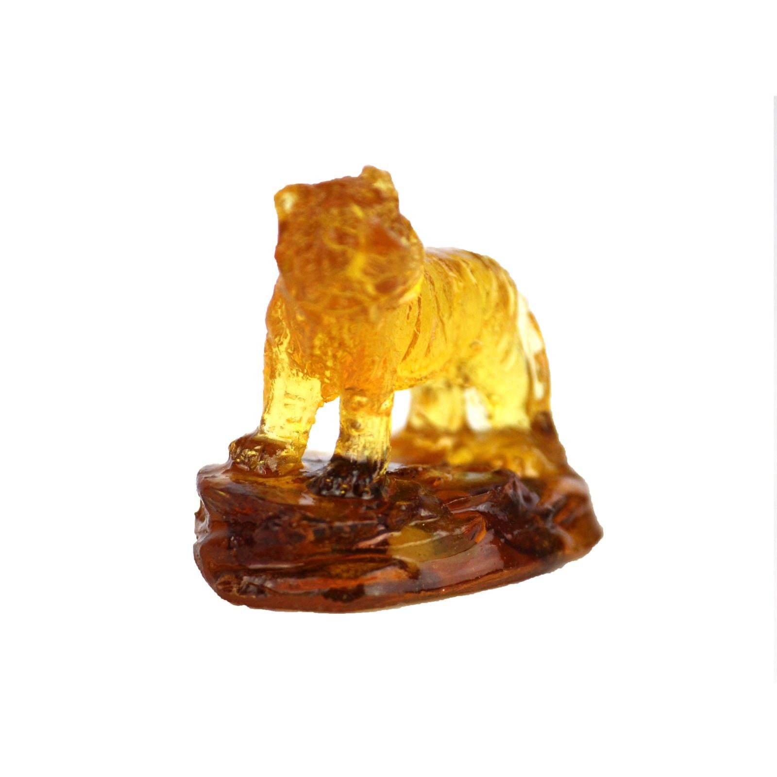 Exclusive Baltic Amber Tiger Figurine – Handcrafted Natural Gemstone Gift