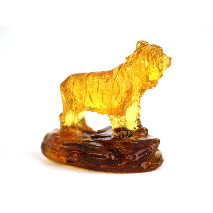 Exclusive Baltic Amber Tiger Figurine – Handcrafted Natural Gemstone Gift
