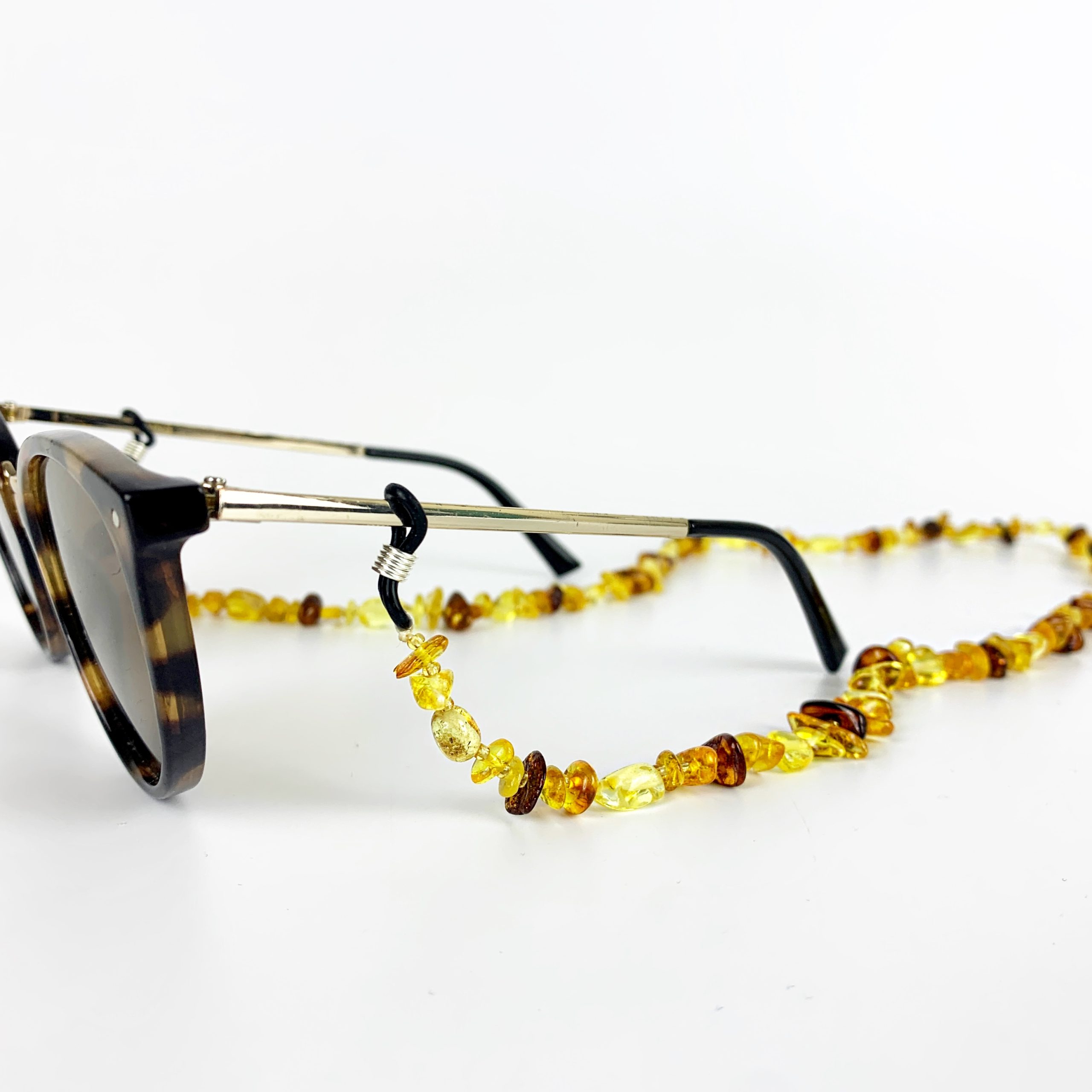 Handmade Amber Eyeglass Chain by KIZIMA