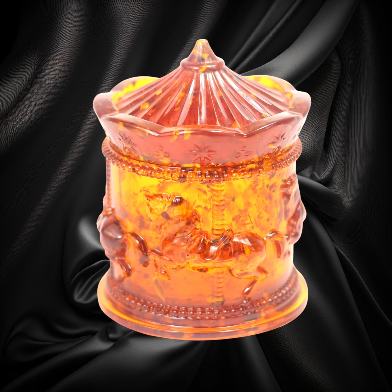 Amber Jewelry Box | Handmade in USA by KIZIMA | Horse Symbol of 2026 | Perfect Christmas 2026 Gift | Elegant Collectible Keepsake