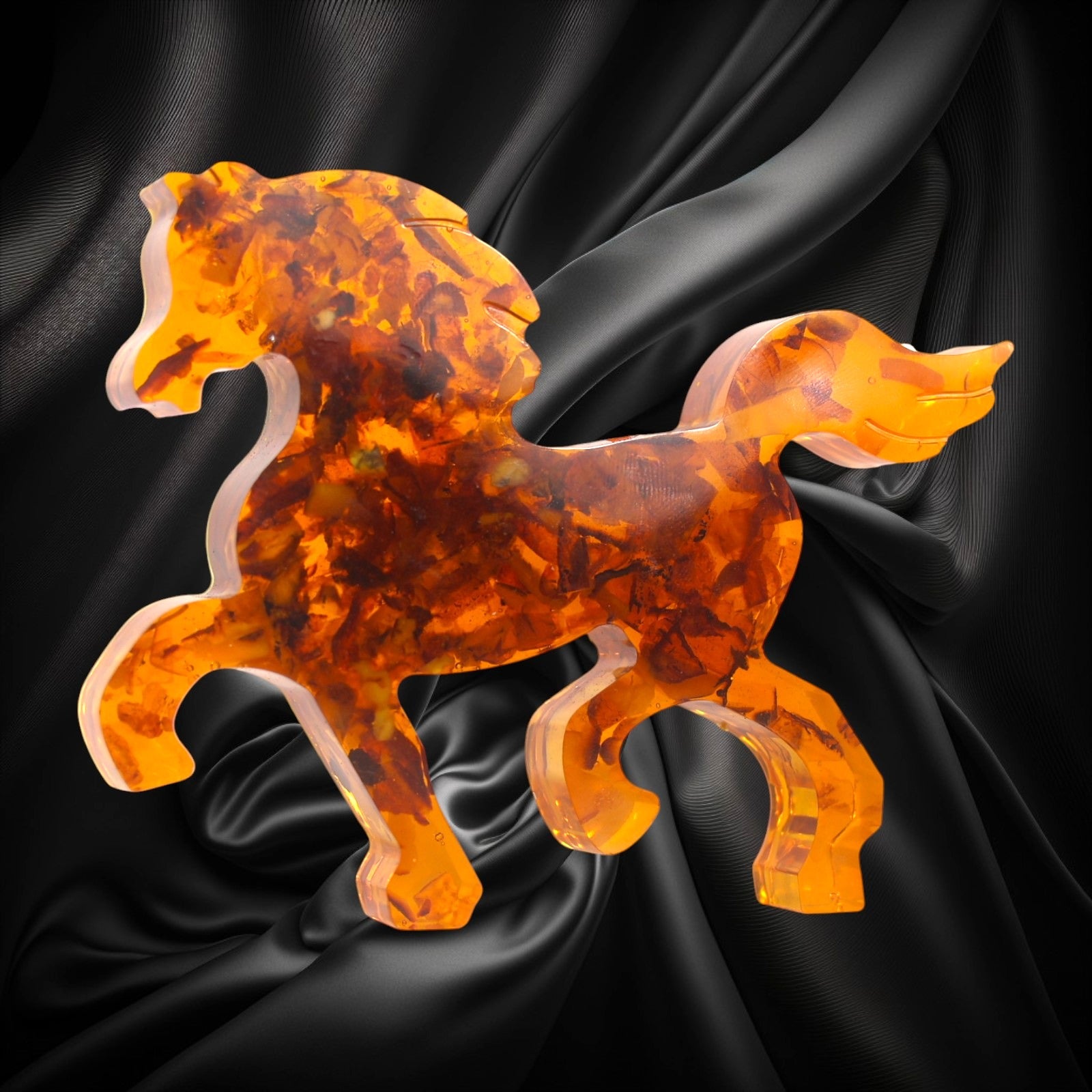 Handmade Amber Horse Figurine | Genuine Baltic Amber Sculpture | Symbol of the Year | Christmas & Business Gift – KIZIMA